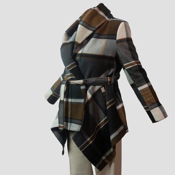 Chicwish Women's Plaid / Checkered Wrap Coat with Turn-Down-Shawl Collar - Picture 1 of 11